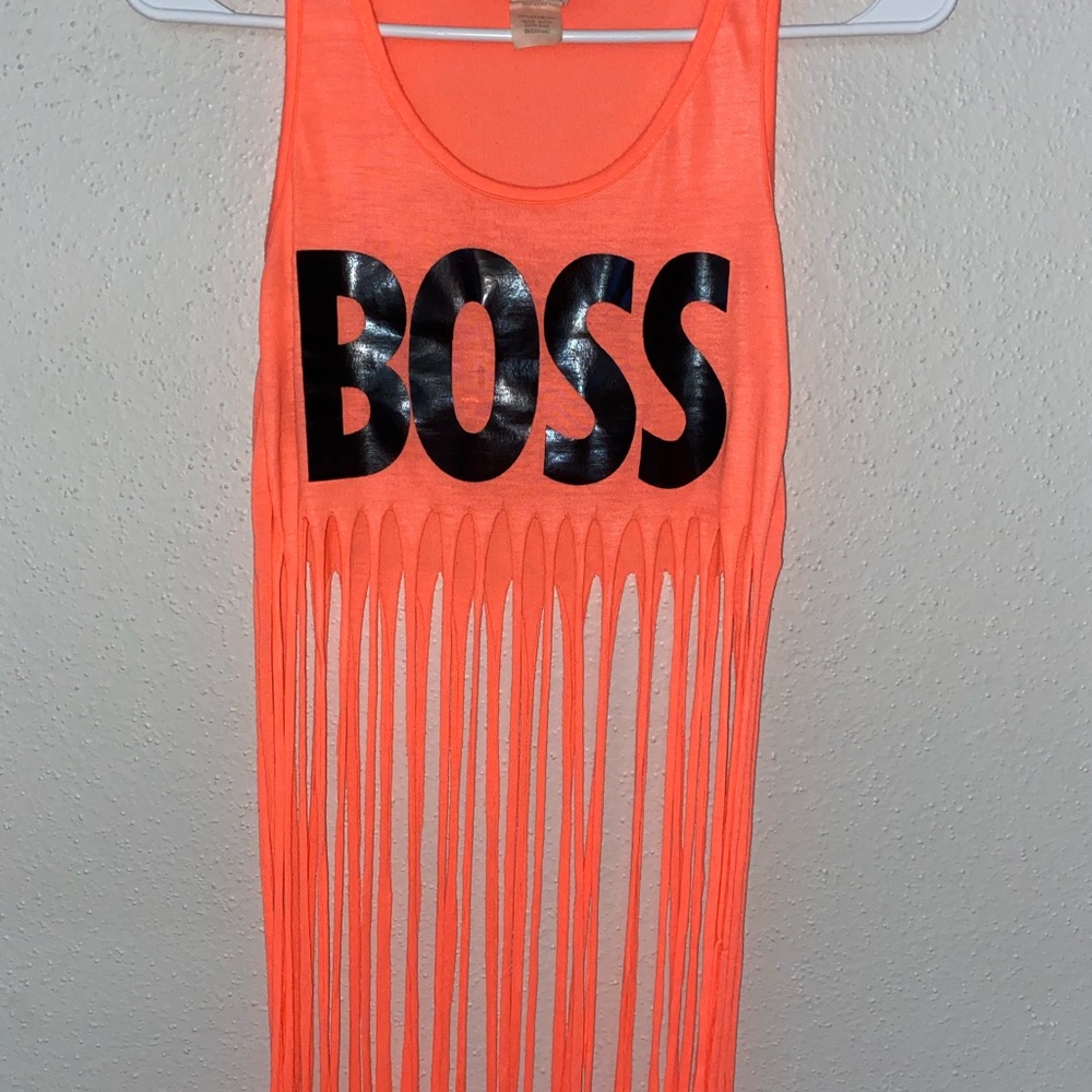 Neon Fringe Crop Top